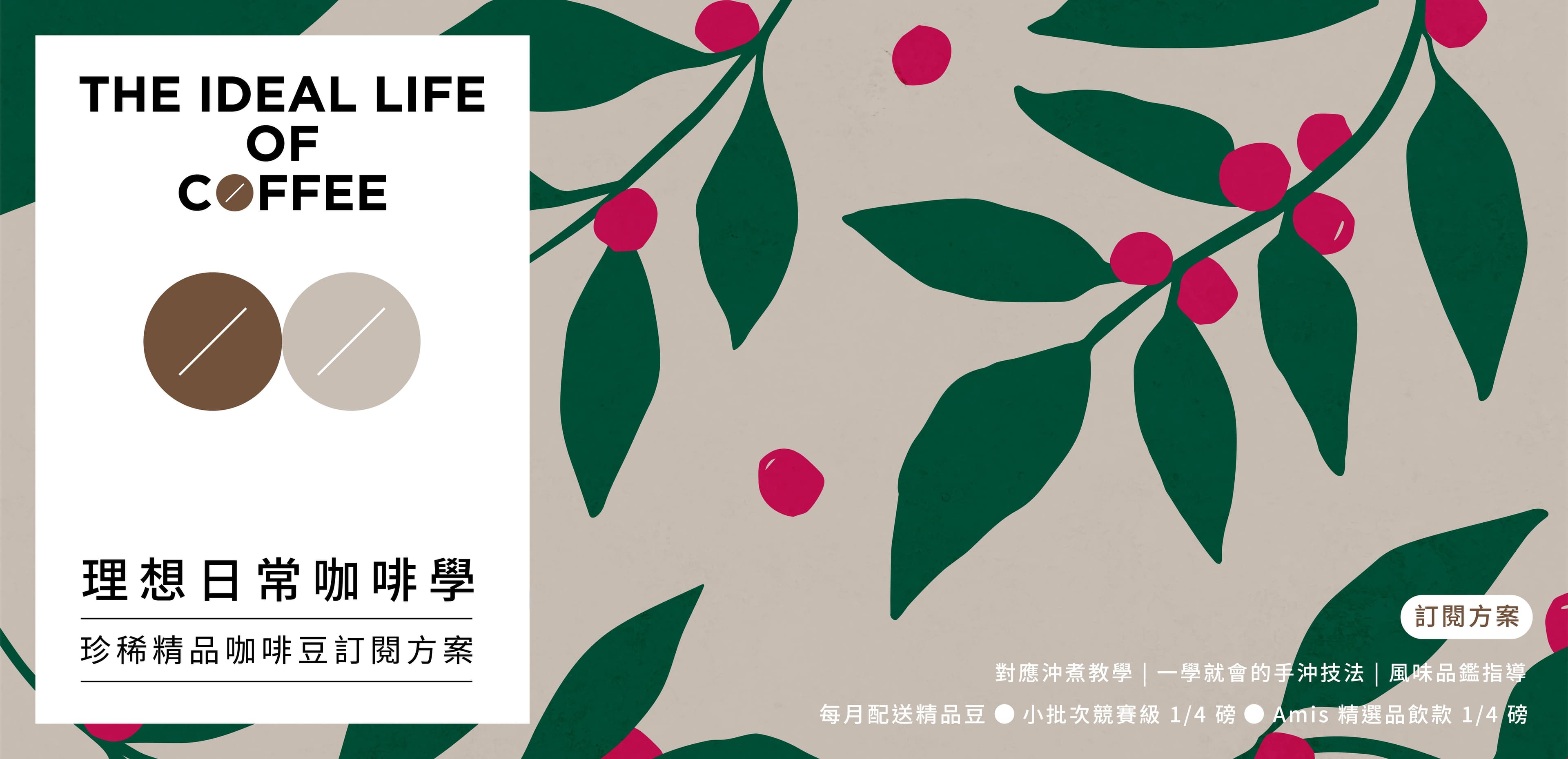 珍稀精品咖啡豆訂閱方案(豆子+課程)僅限台澎金馬地區